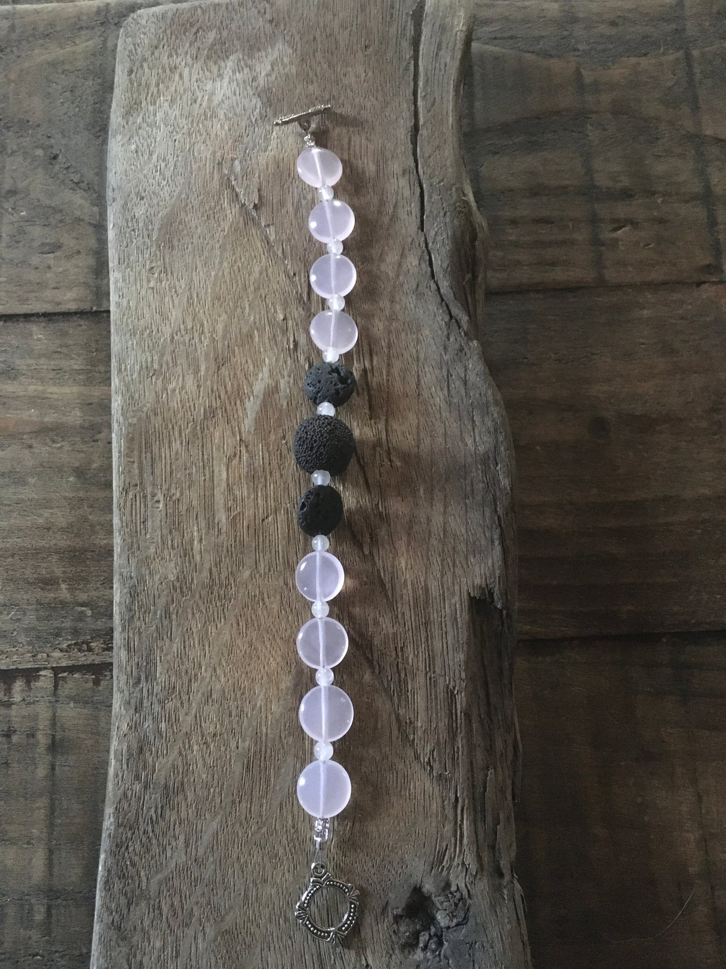 Rose Quartz and Lava Stone Bracelet