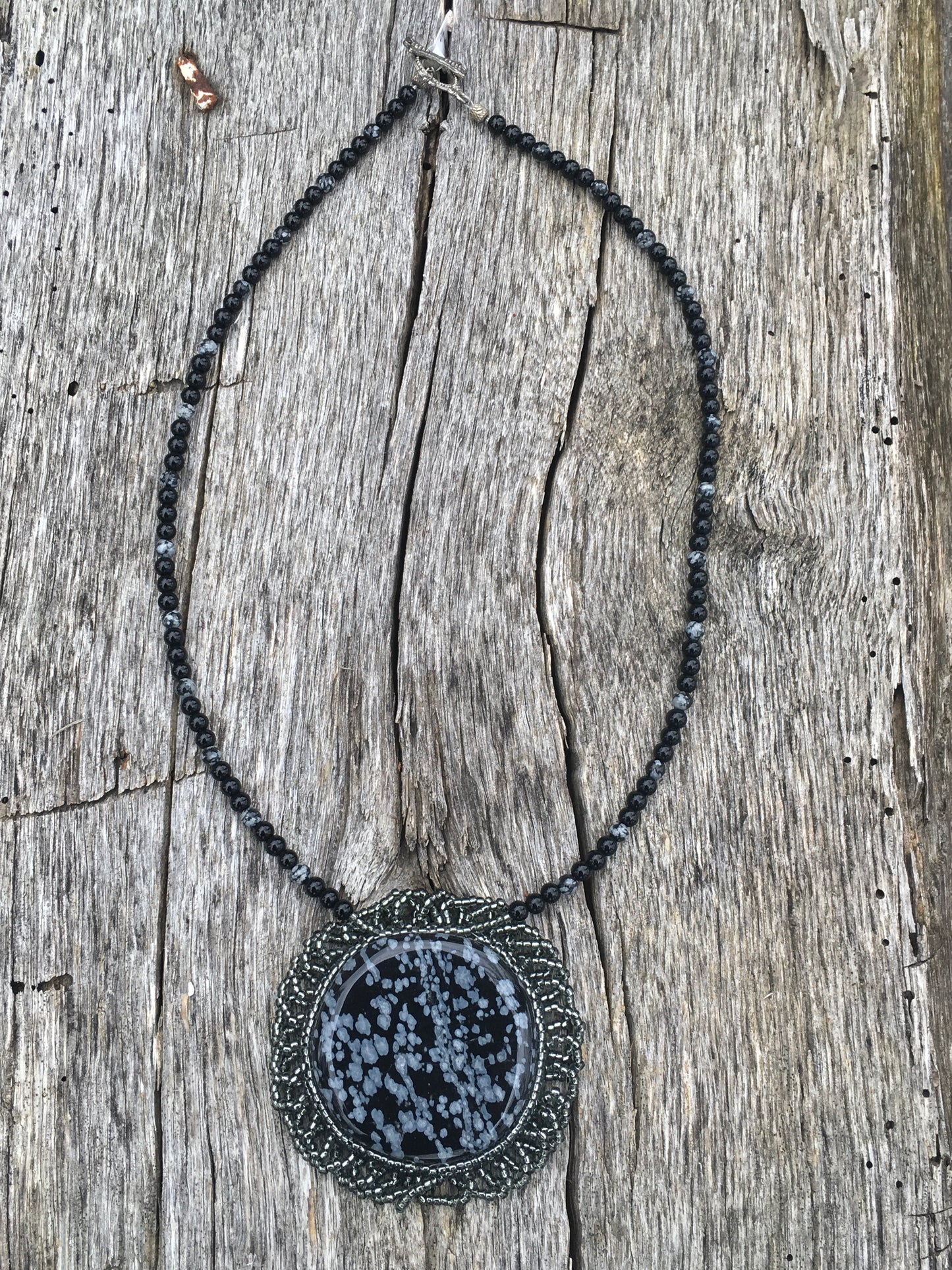 Snowflake Obsidian Necklace