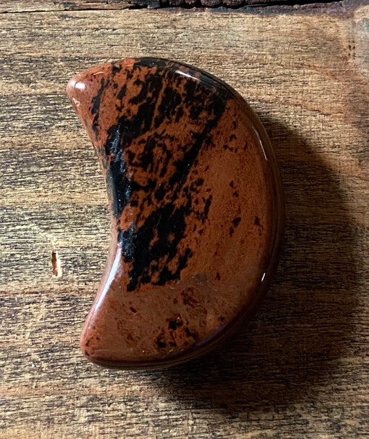 Mahogany Obsidian Crescent Moon