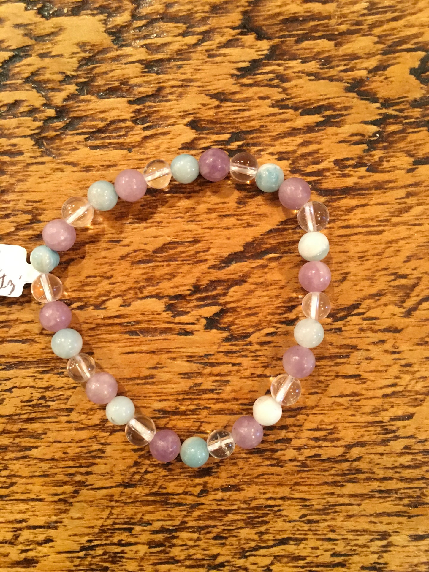 Amazonite, Lepidolite, & Quartz Bracelet