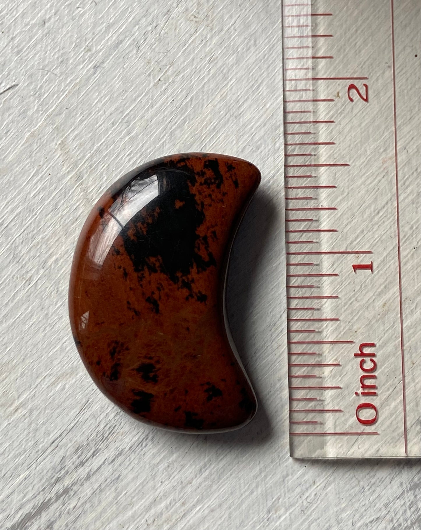 Mahogany Obsidian Crescent Moon