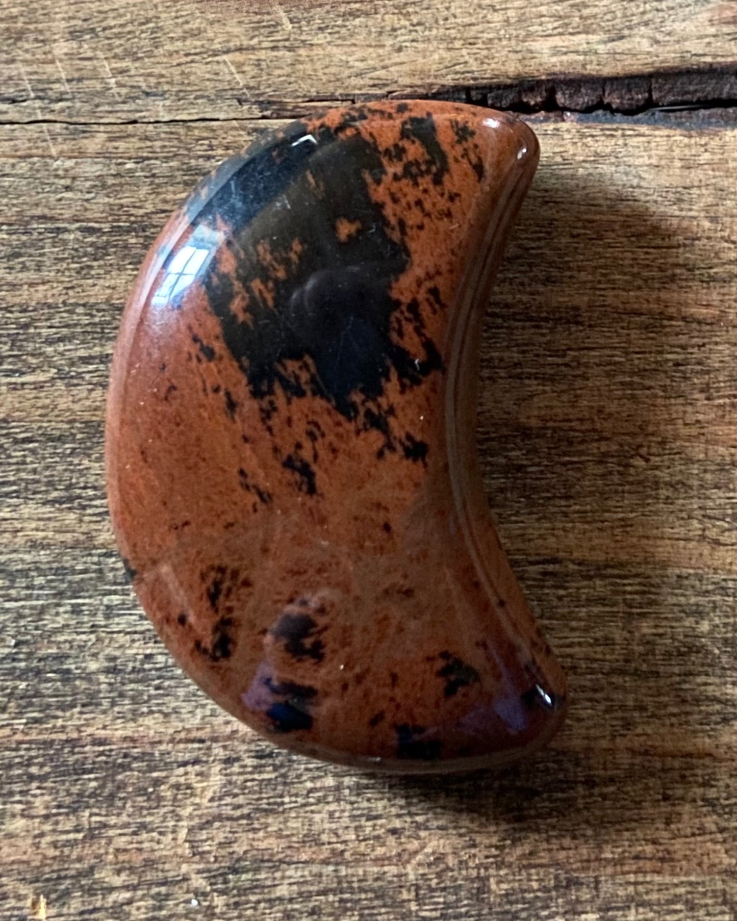 Mahogany Obsidian Crescent Moon