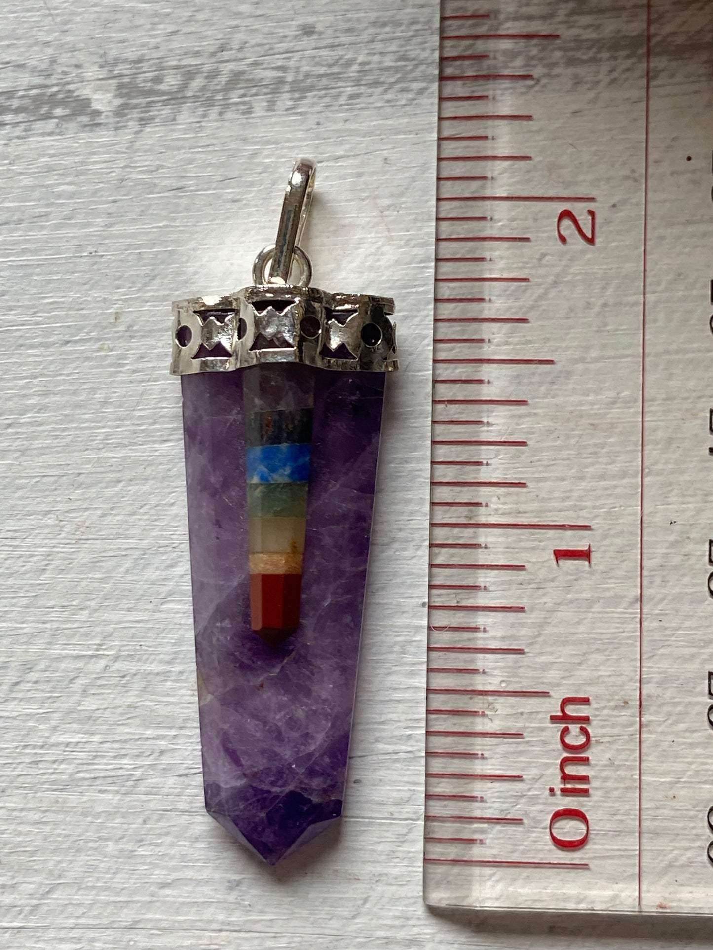 Amethyst and Chakra Pendant