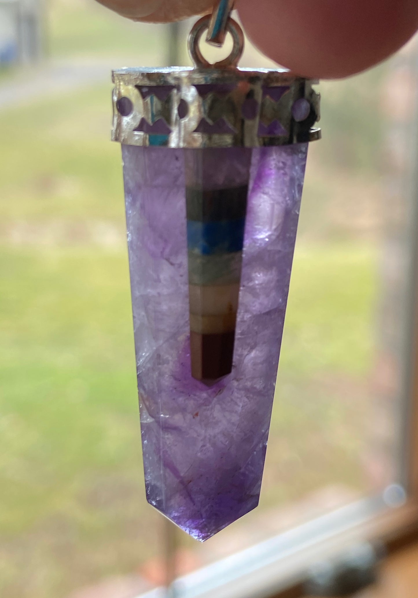 Amethyst and Chakra Pendant