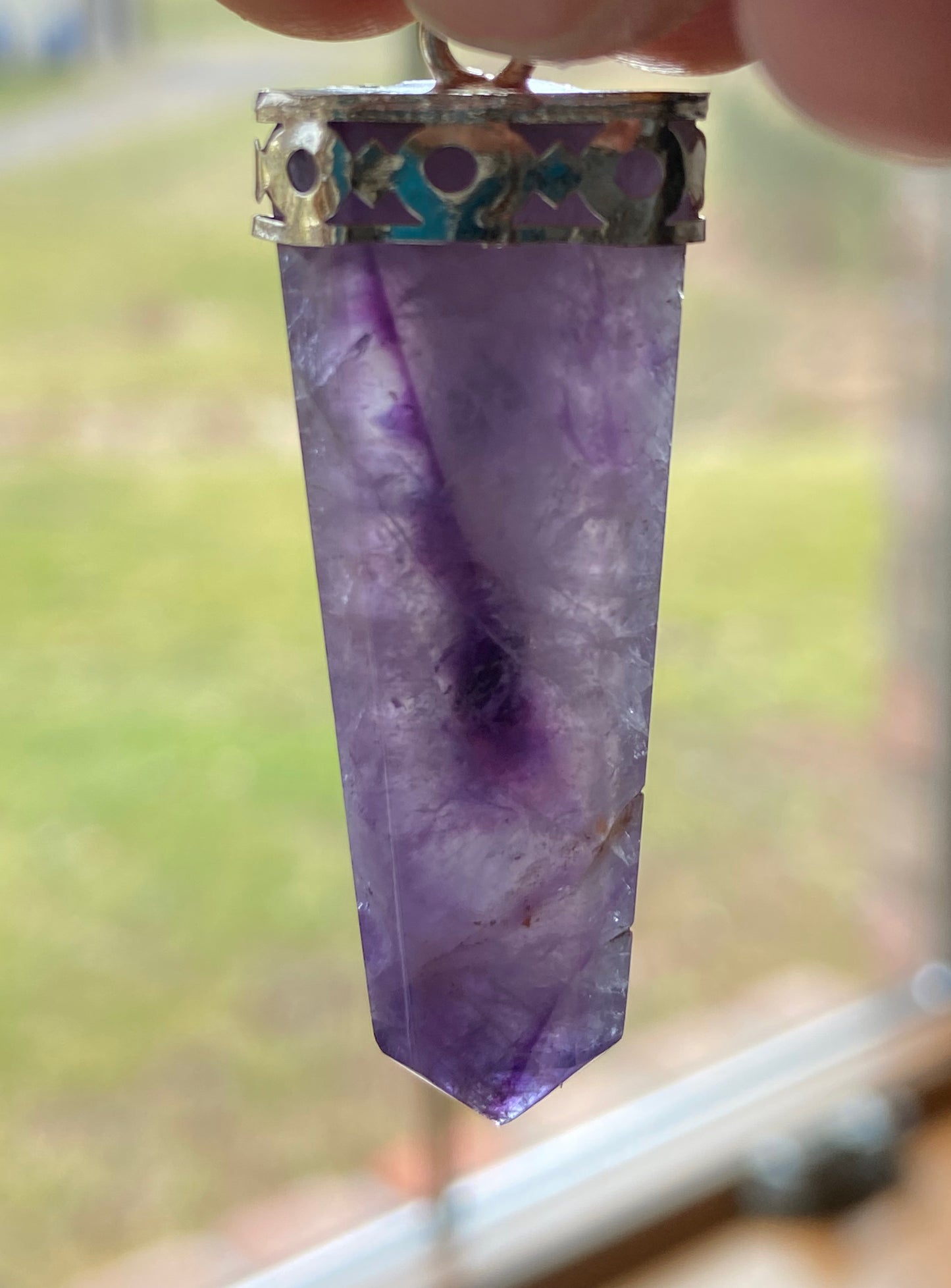 Amethyst and Chakra Pendant