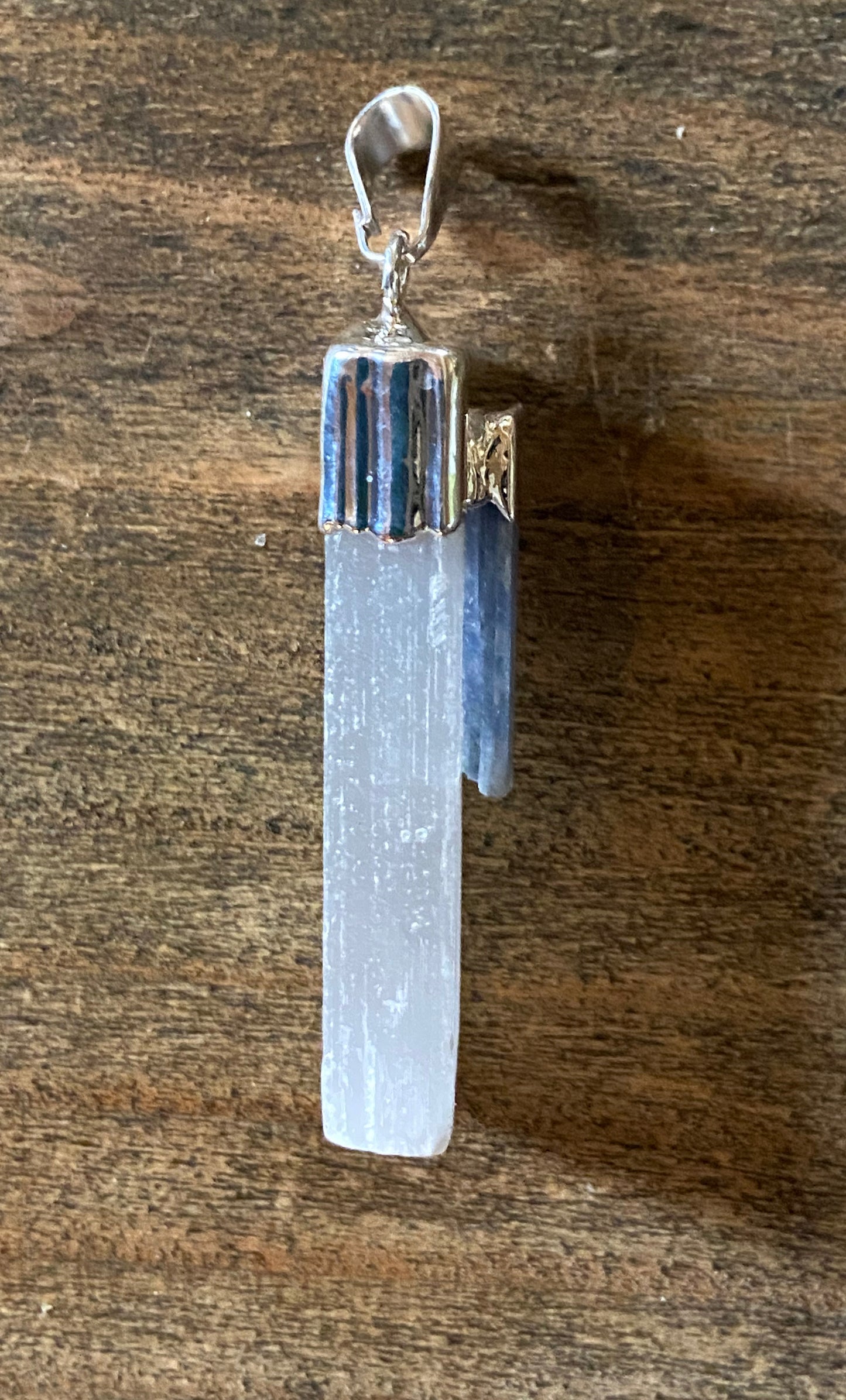 Selenite and Kyanite Pendant