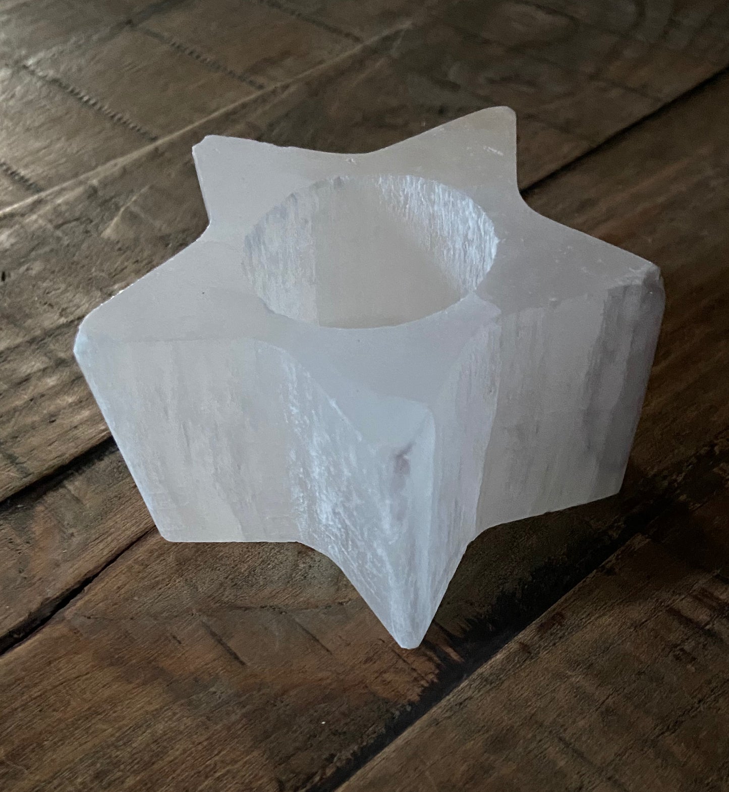 Selenite Star Candle Holder