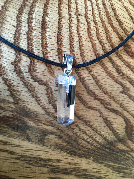 Clear Quartz & Black Tourmaline Necklace