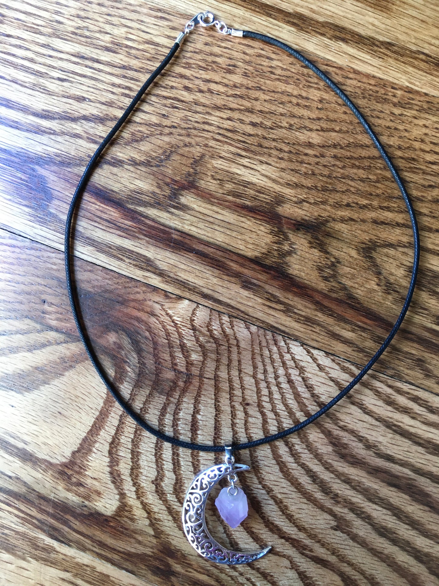 Crescent Moon & Amethyst Necklace