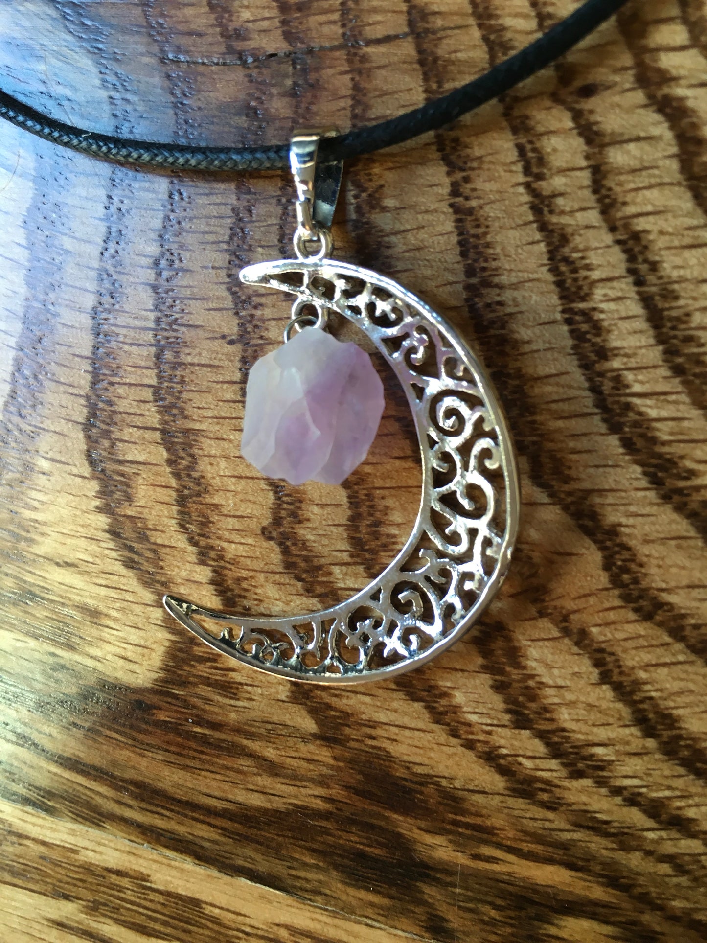 Crescent Moon & Amethyst Necklace