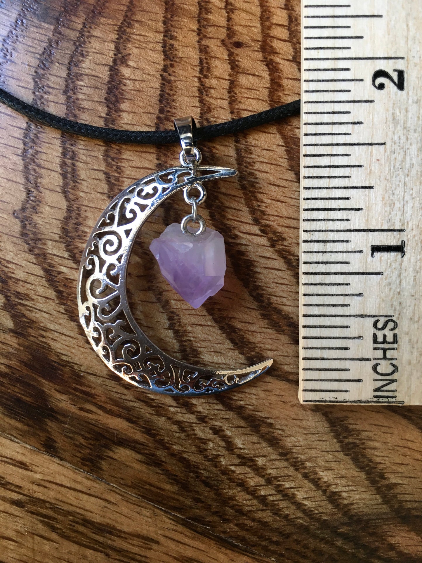 Crescent Moon & Amethyst Necklace