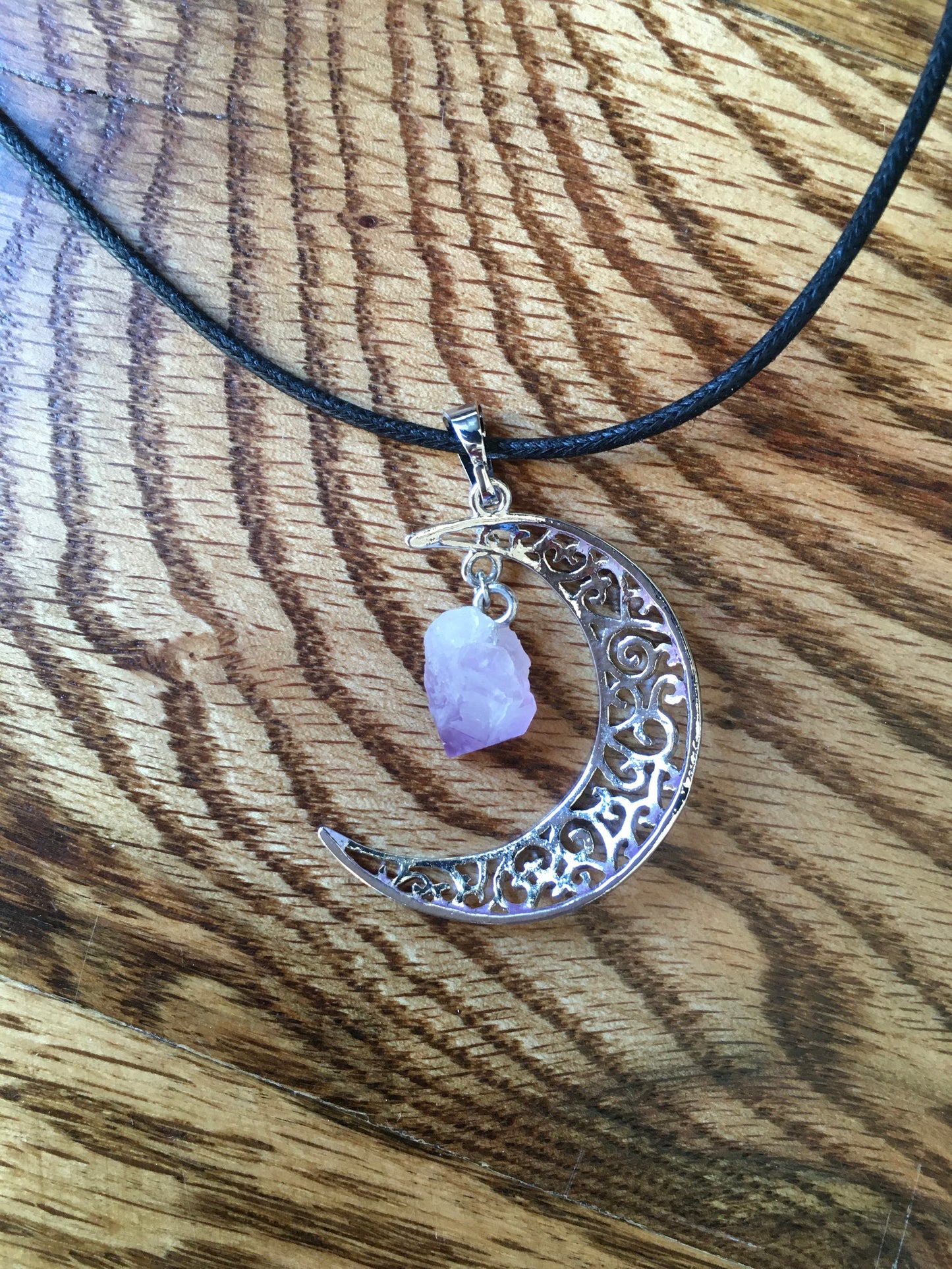 Crescent Moon & Amethyst Necklace