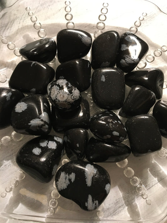 Tumbled Snowflake Obsidian